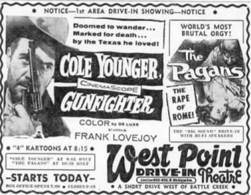 West Point Drive-In Theatre - Aug 10 1958 Ad (newer photo)